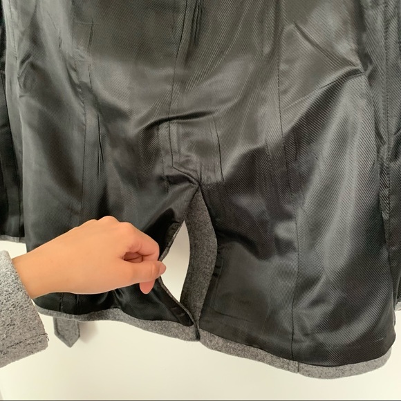 BANANA REPUBLIC Gray Italian Wool Belted Pea Coat Trench Coat - Picture 13 of 16